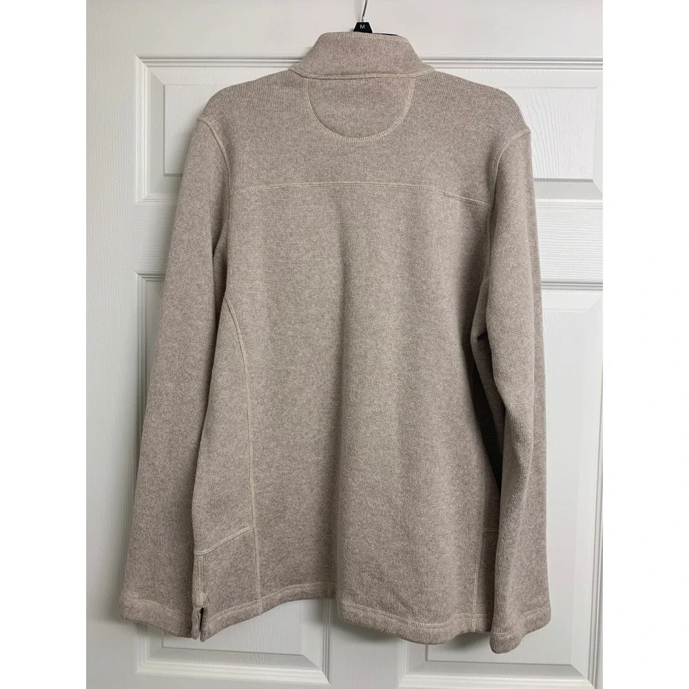 Woolrich Tan Heathered Quarter Zip Knit Pullover Sweater Large